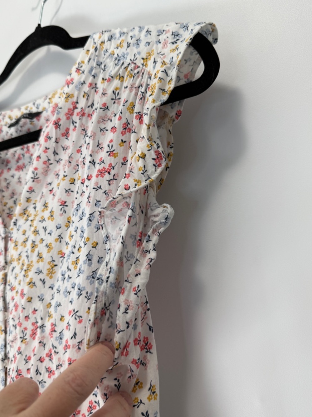 Floral Ruffled Cap Midi Sleeve Dress Large - Picture 8 of 15